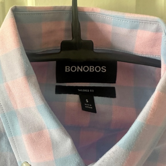 Bonobos - Long Sleeve Button Down - Pink/Blue Check - Size Small - Picture 6 of 6